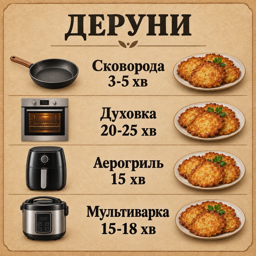Инфографика: Как приготовить замороженные драники: сколько минут жарить