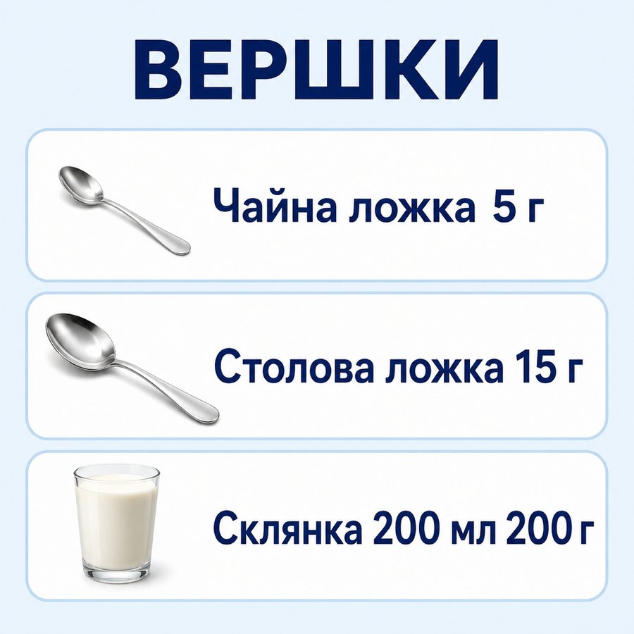 Инфографика: Сколько грамм сливок в ложке и стакане: питьевые и густые