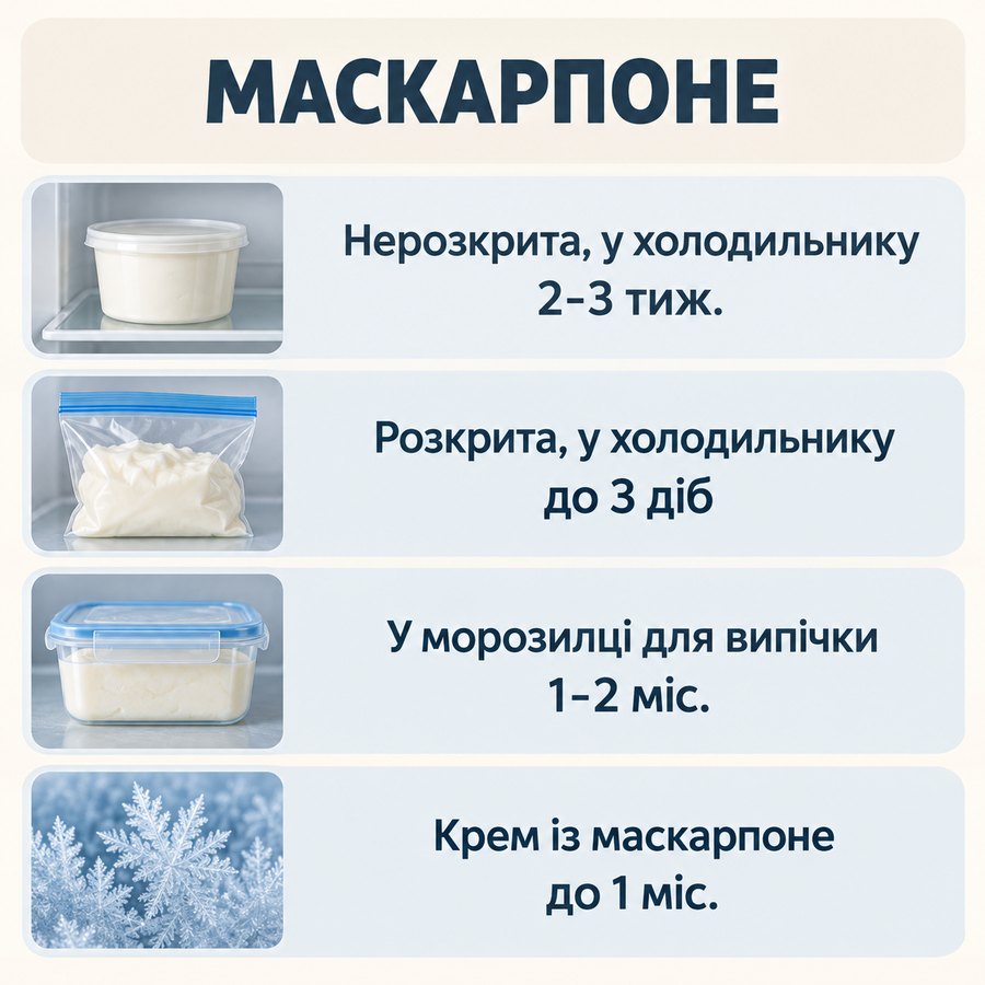 Инфографика: Можно ли замораживать маскарпоне: срок хранения сыра