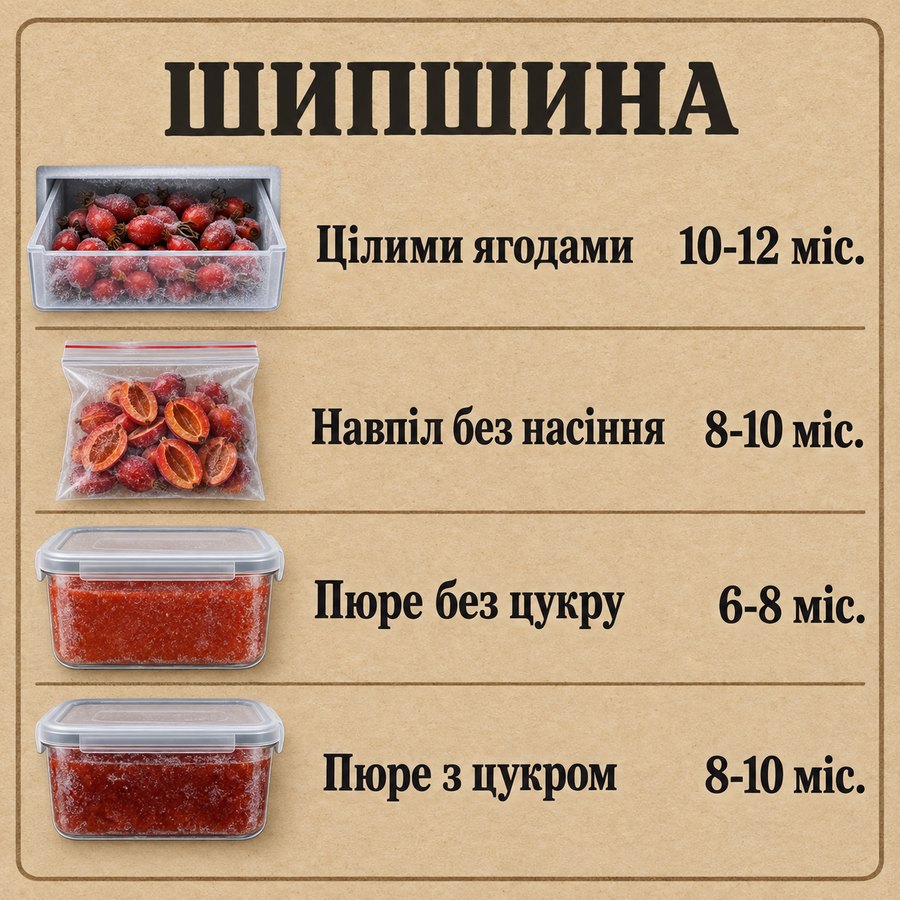 Инфографика: Можно ли замораживать шиповник: сроки и способы заморозки