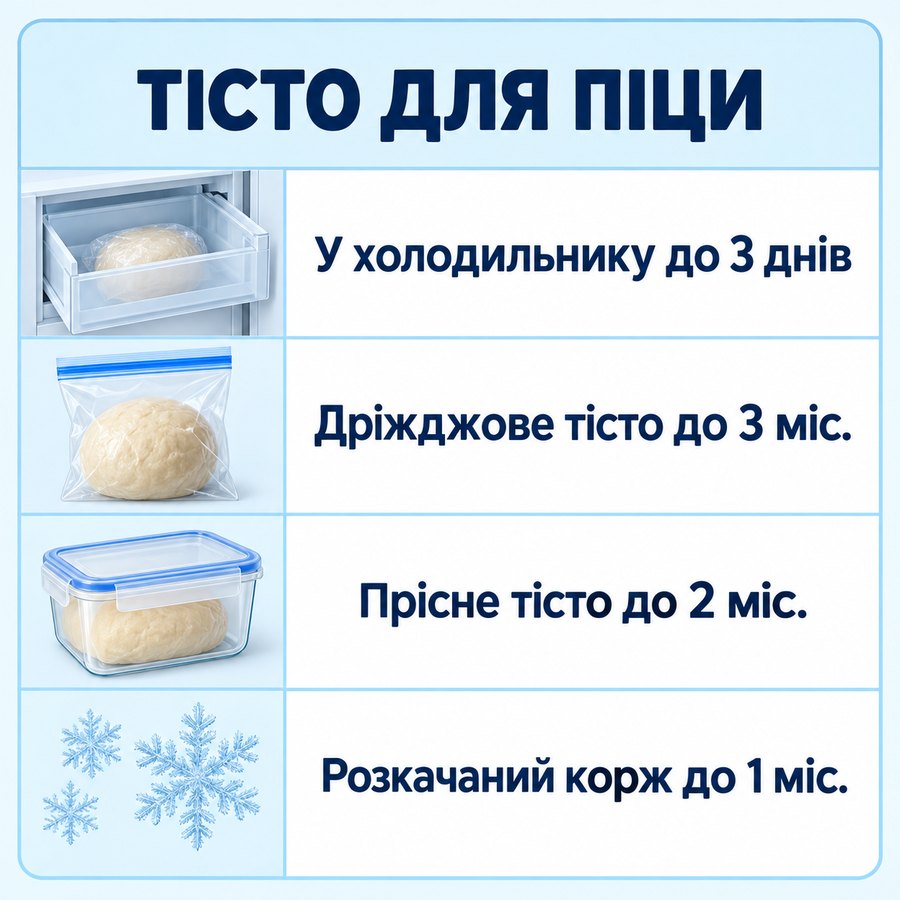 Инфографика: Можно ли замораживать тесто для пиццы: сроки хранения