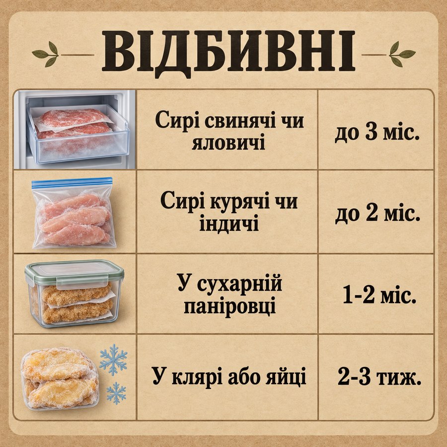 Инфографика: Можно ли замораживать отбивные: правила и сроки хранения