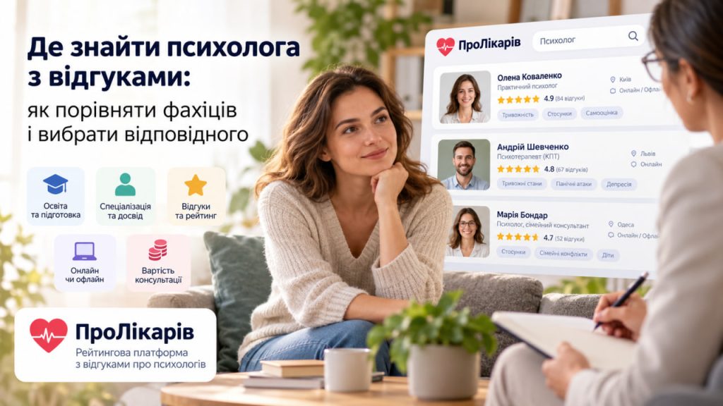 Де знайти психолога з відгуками: як порівняти фахівців і вибрати відповідного