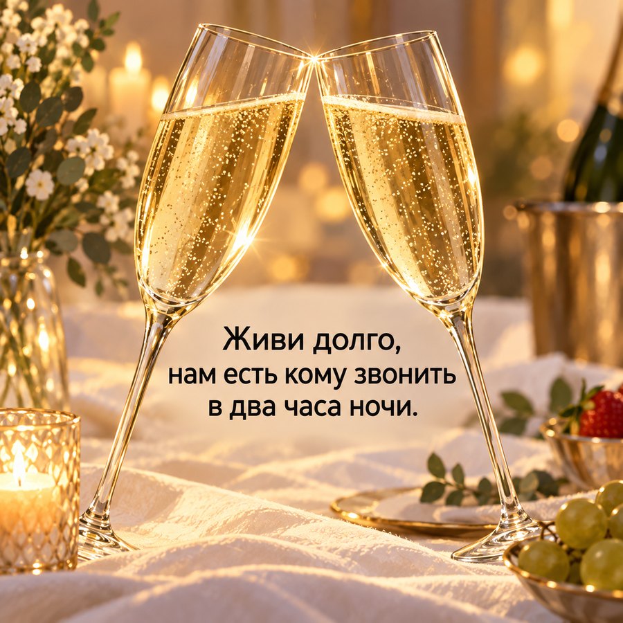 Короткий тост: открытка для мессенджера