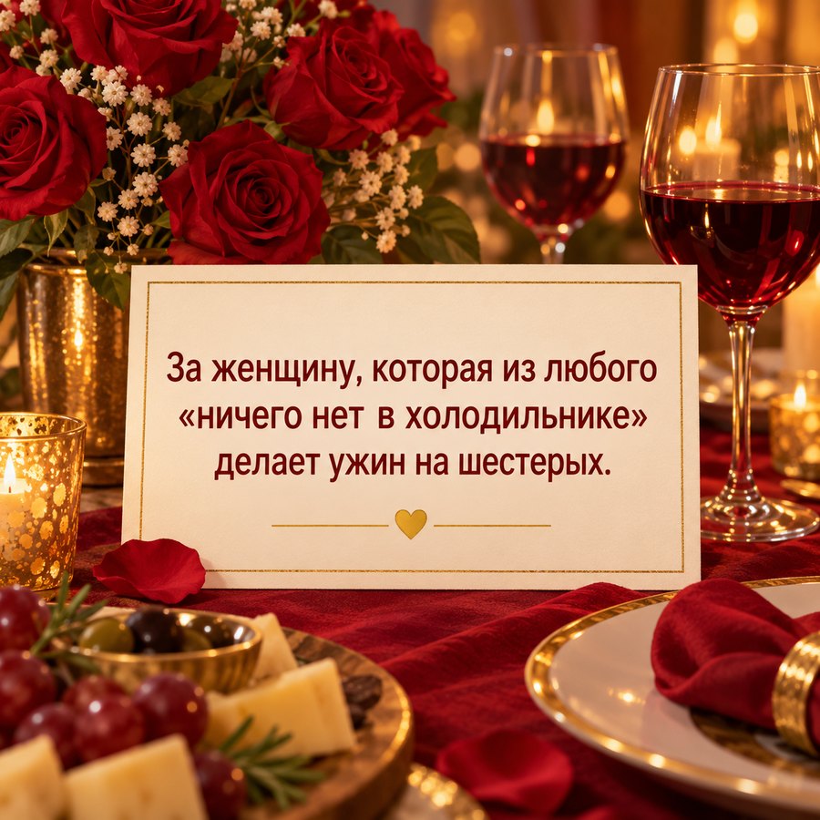 Тост женщине: открытка