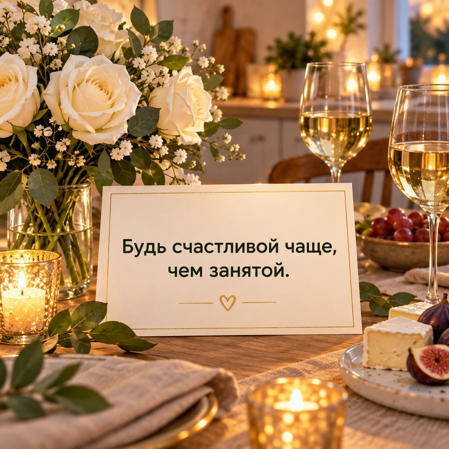 Тост: будь счастливой чаще, чем занятой