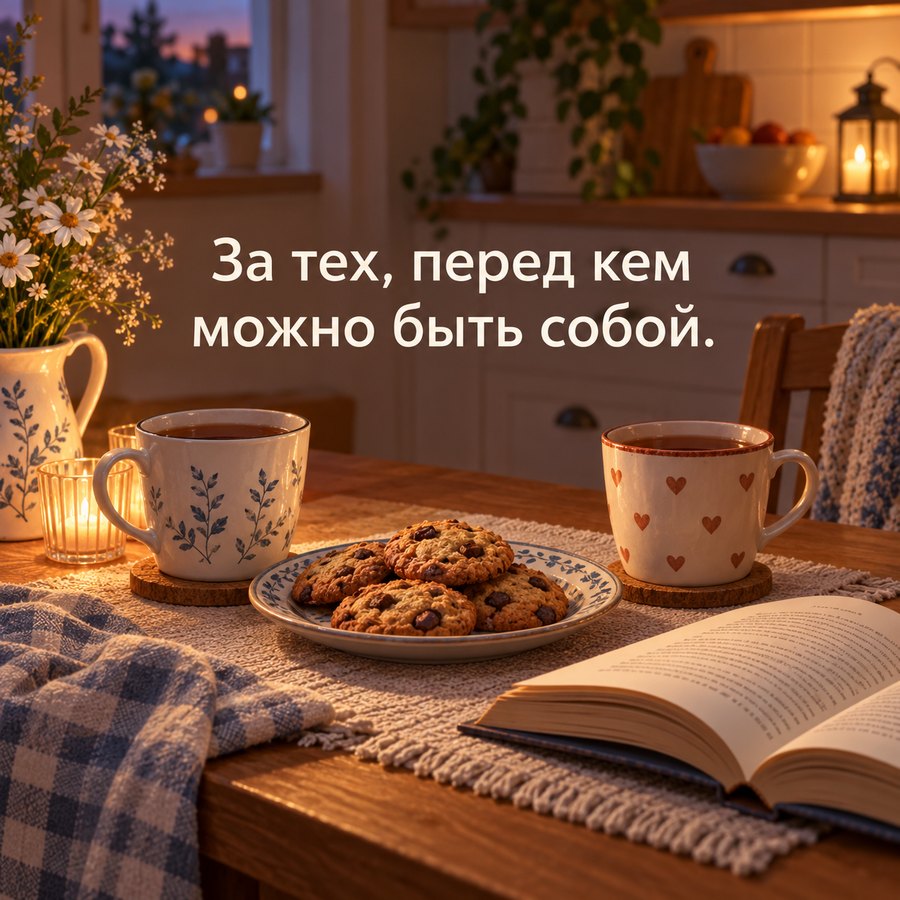 Открытка: За тех, перед кем можно быть собой