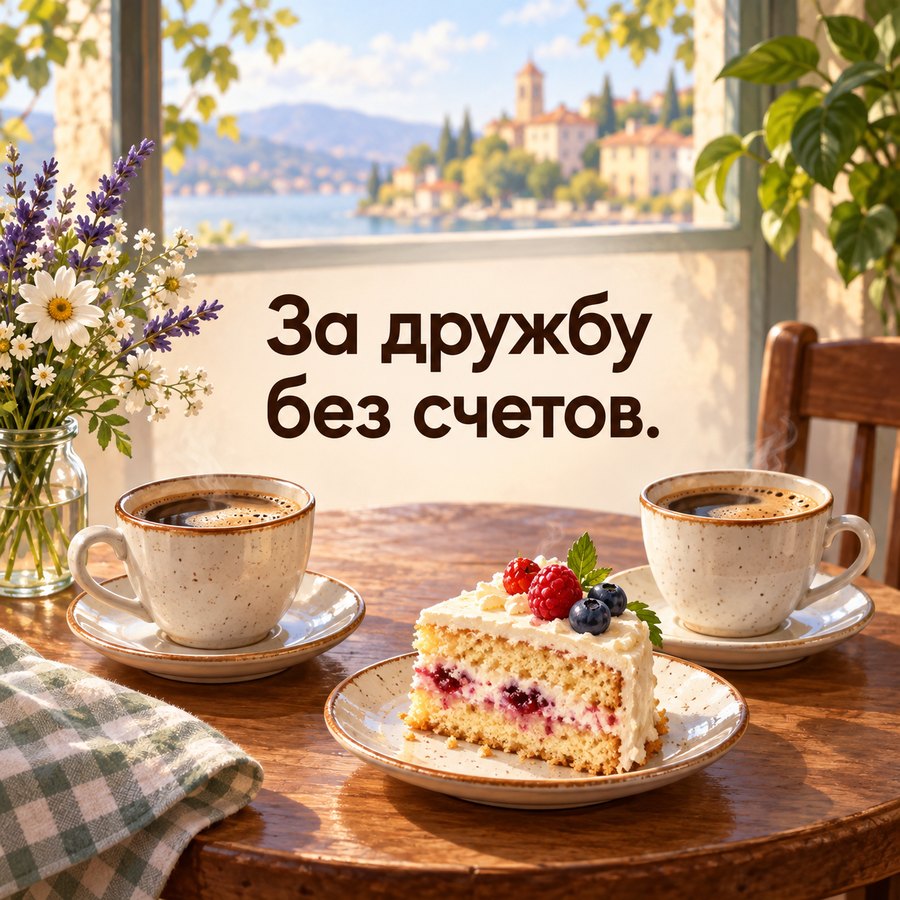 Открытка: За дружбу без счетов