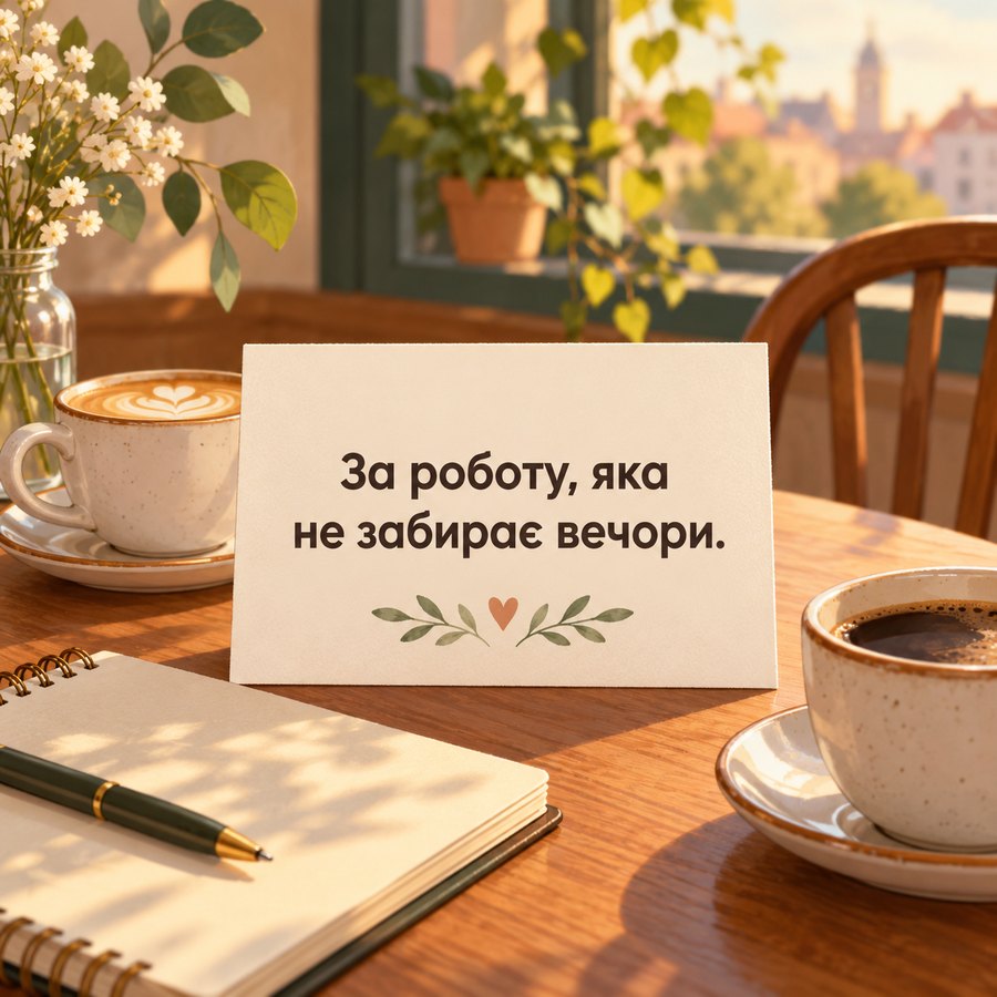 Листівка: За роботу, яка не забирає вечори