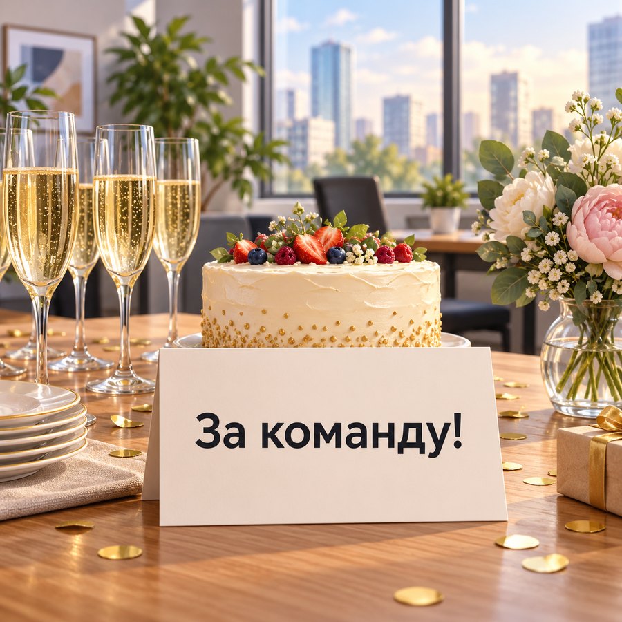 Открытка: За команду!