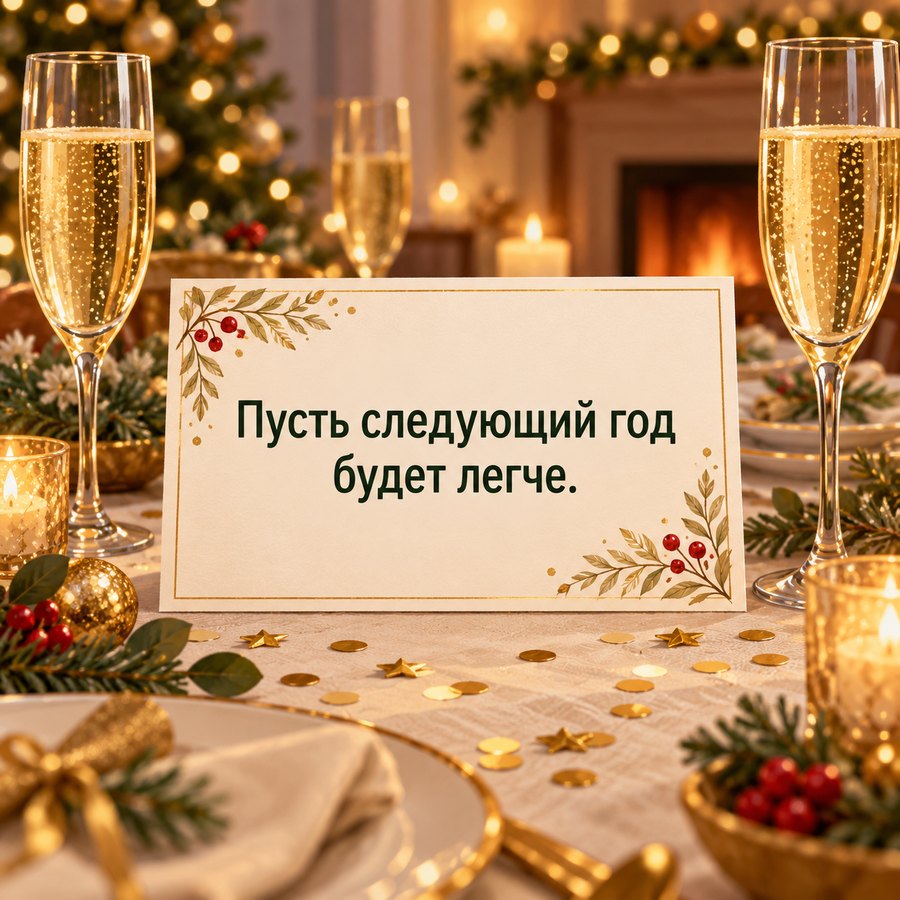 Открытка: Пусть следующий год будет легче