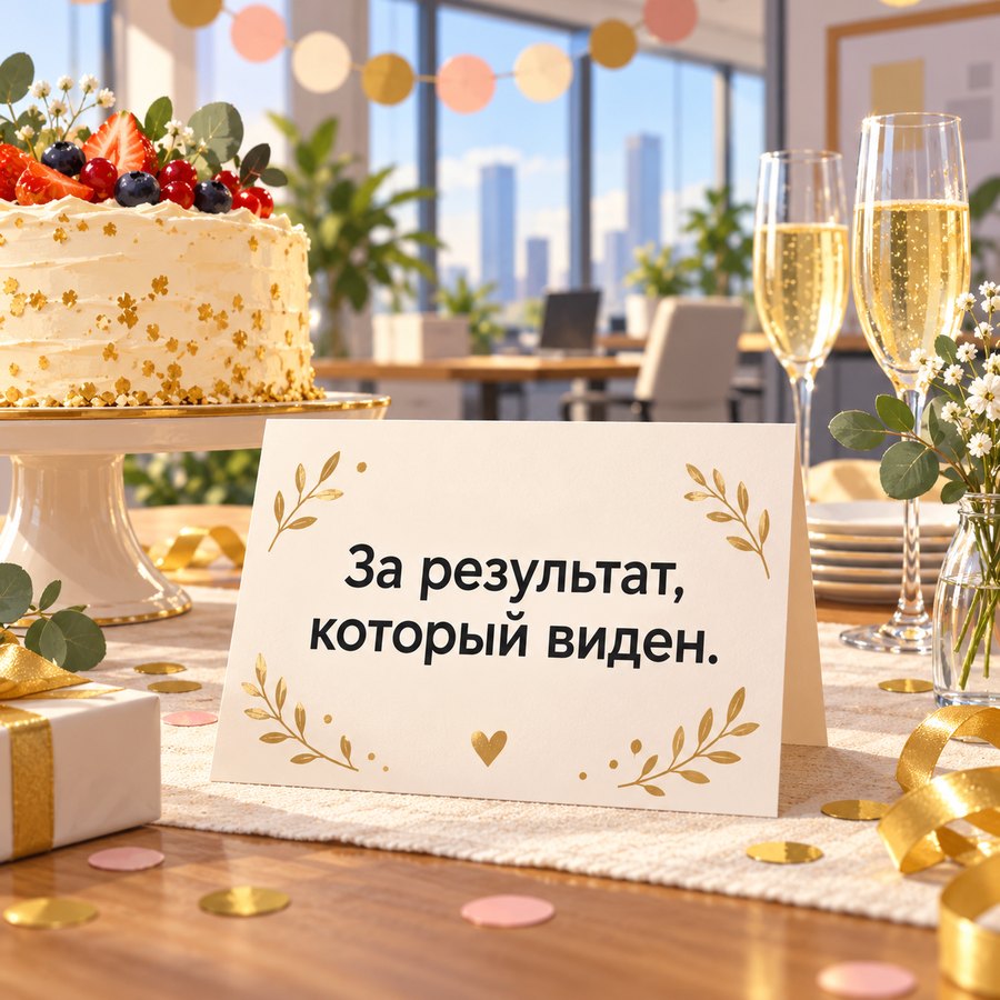Открытка: За результат, который виден