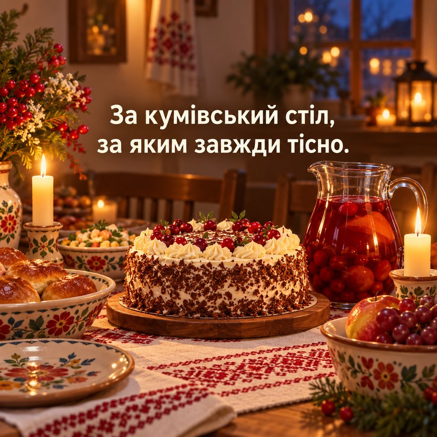 Листівка: За кумівський стіл, за яким завжди тісно