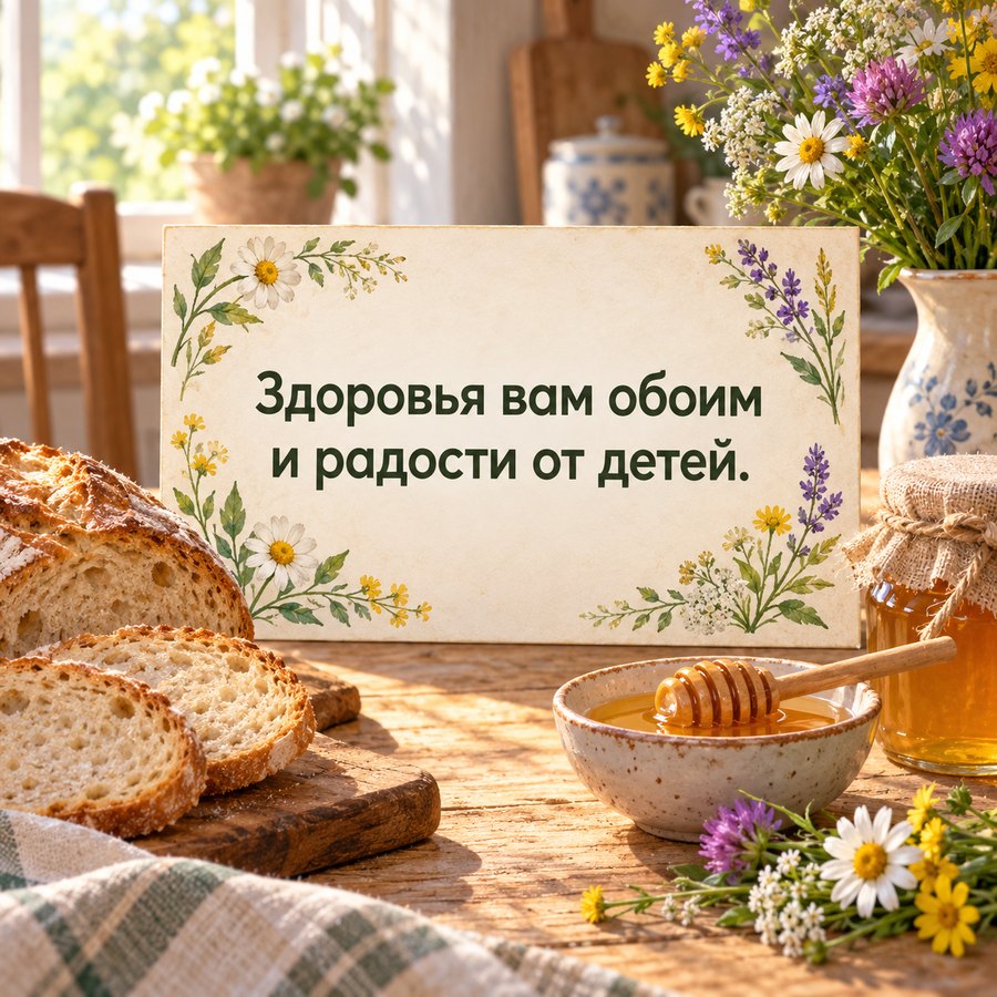 Открытка: Здоровья вам обоим и радости от детей