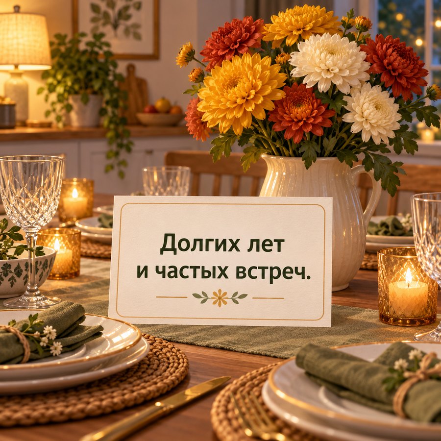 Открытка: Долгих лет и частых встреч