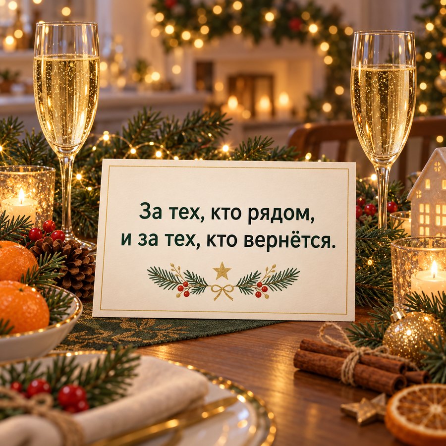 Открытка: За тех, кто рядом, и за тех, кто вернётся