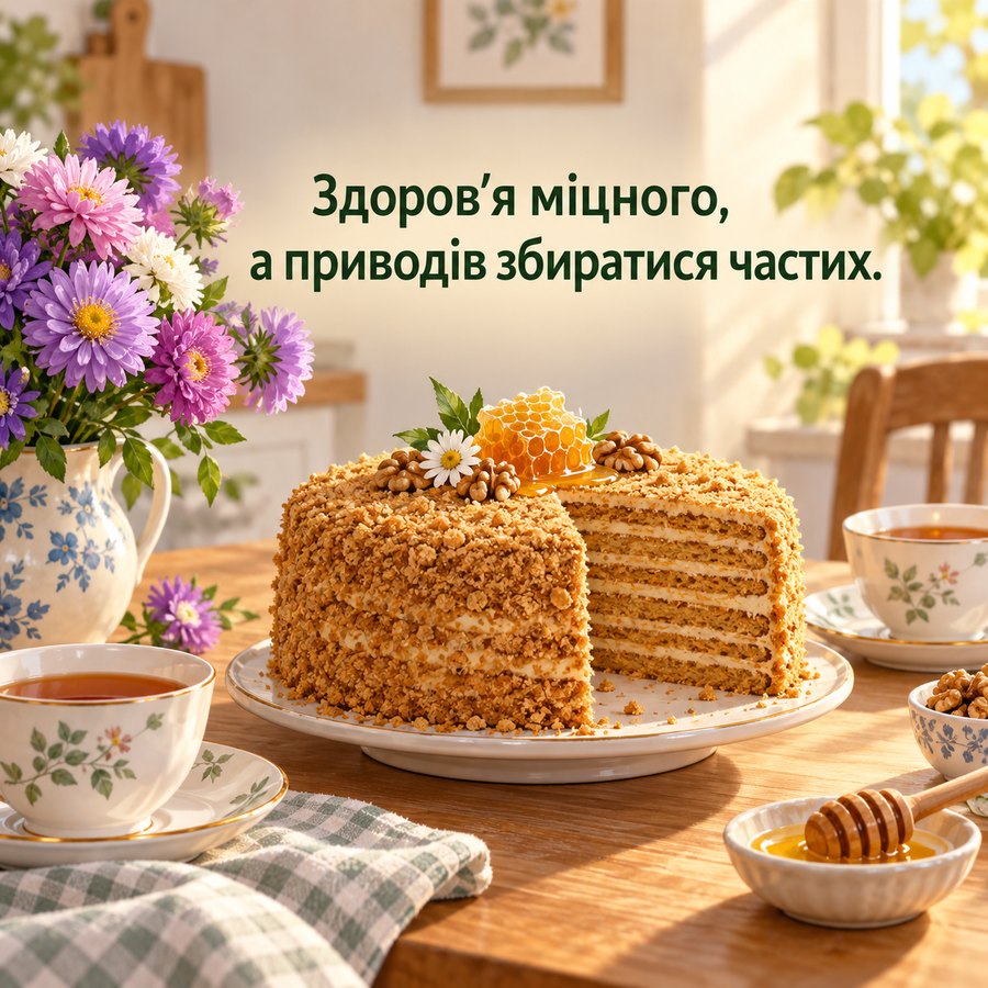 Листівка: Здоровʼя міцного, а приводів збиратися частих