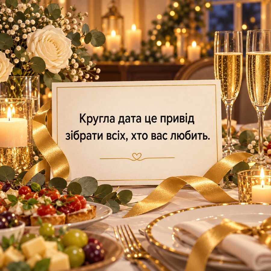 Листівка: Кругла дата це привід зібрати всіх, хто вас любить