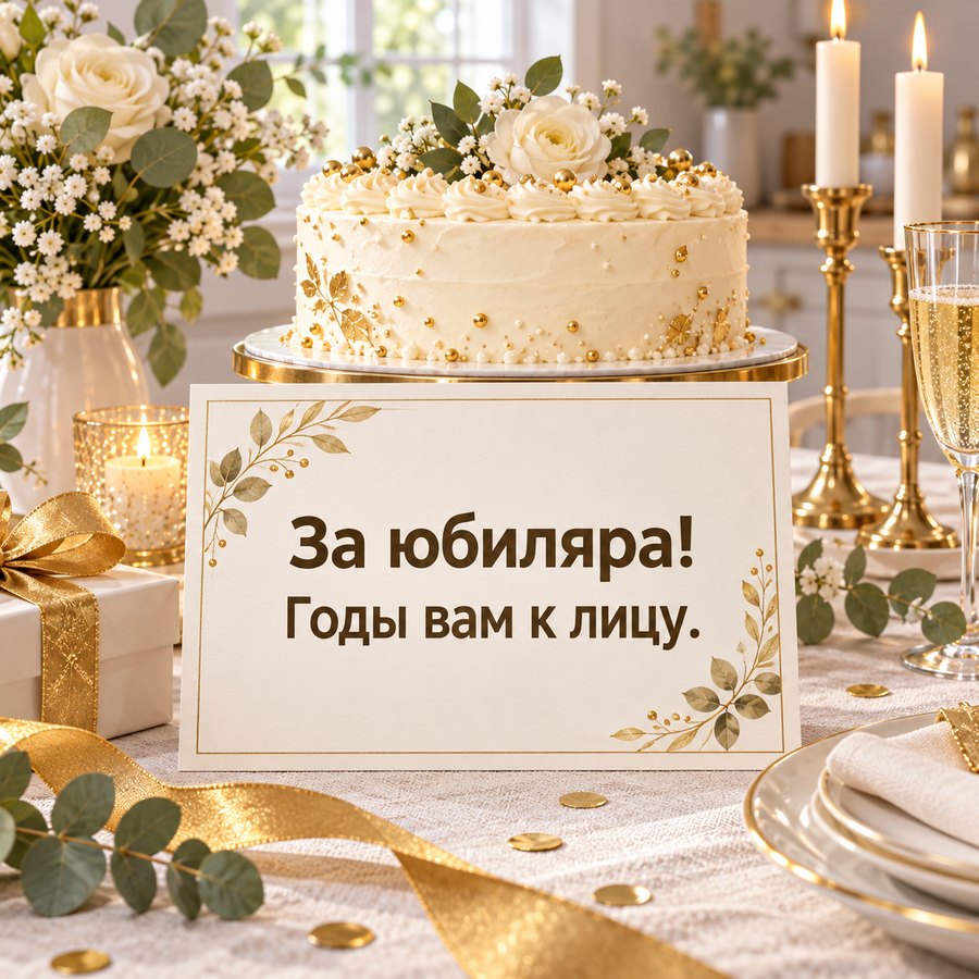 Открытка: За юбиляра! Годы вам к лицу