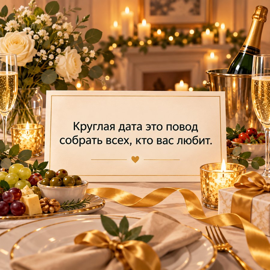 Открытка: Круглая дата это повод собрать всех, кто вас любит