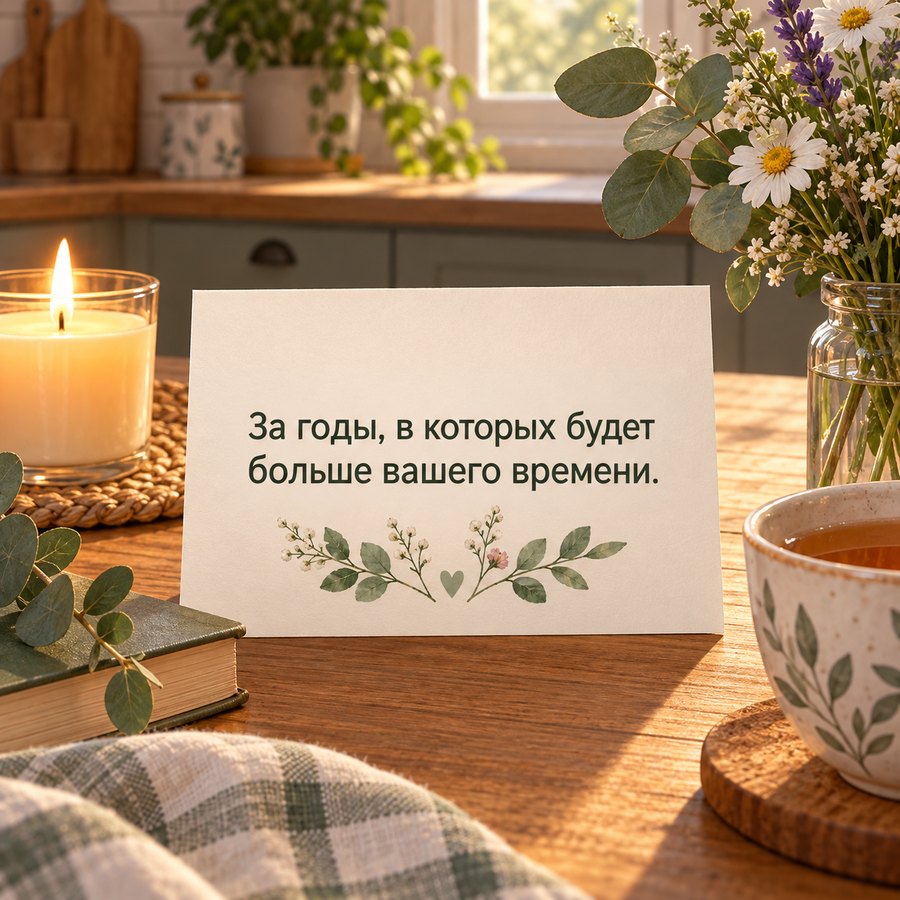 Открытка: За годы, в которых будет больше вашего времени